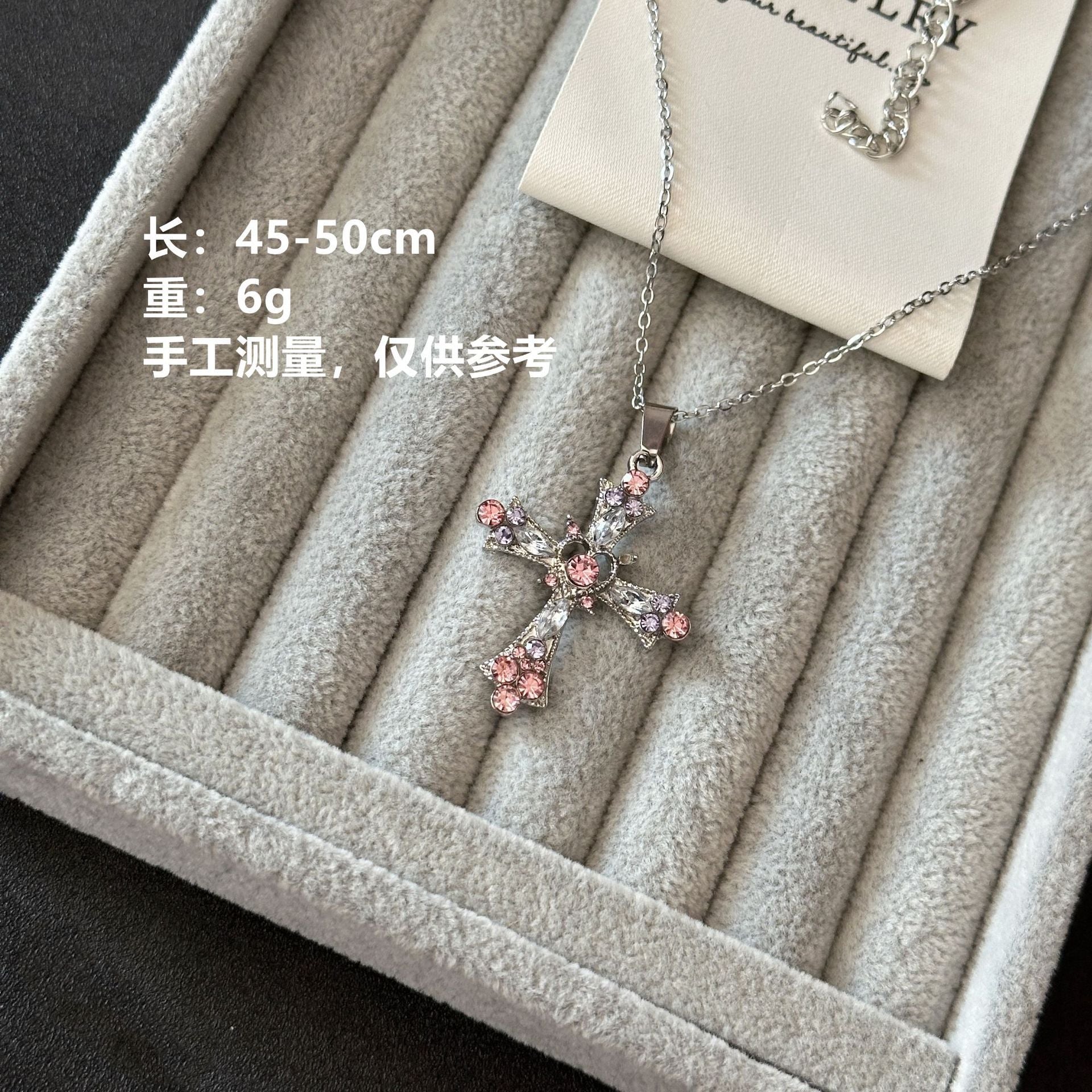 Wholesale Cross necklace heavy gothic style y2k clavicle chain